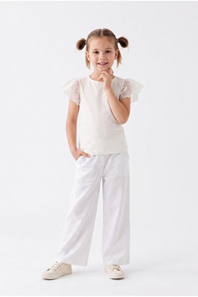 Toontoy Školska majica za devojčice sa rukavima i detaljima od tila