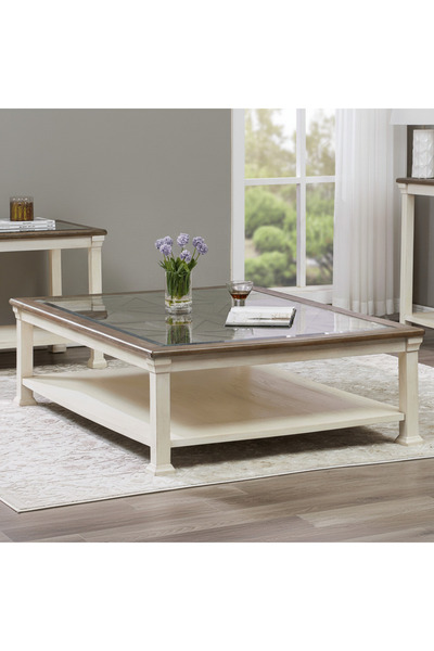 Crestview Collection طاولة قهوة معدنية ذهبية فاخرة
