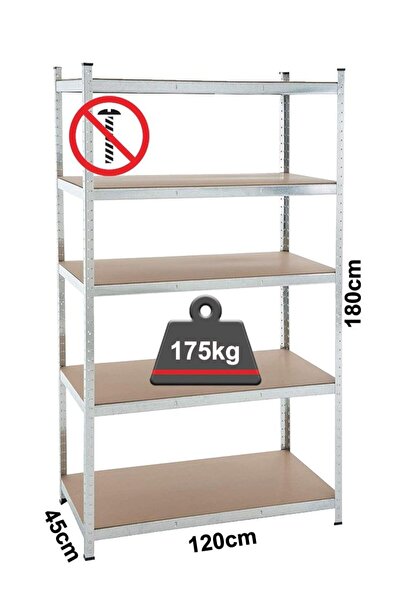 OEM Inox Kiss Ραφιέρα με 5 ράφια MDF SH400