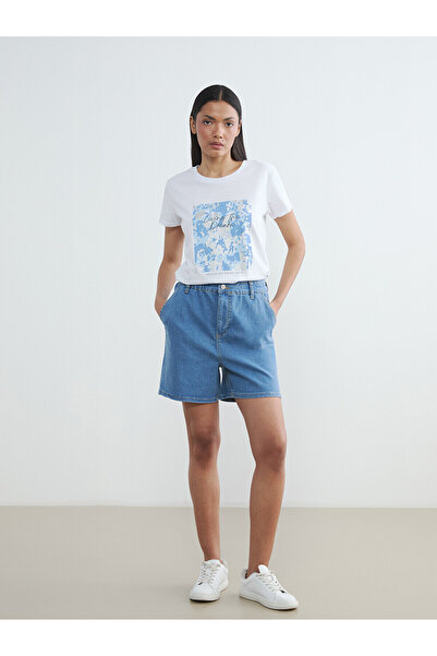 LC Waikiki Trendlucky Loose Fit Women's Jean Shorts with a Difference