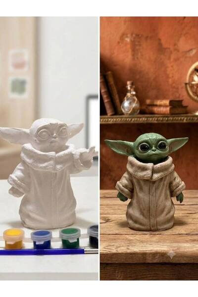 RK Activity YODA Taş Tozu Boyama OBJE Heykel Boyama Aktivite ve Hobi Seti