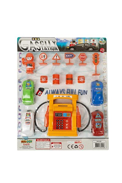 Bulduk TOYS Benzin İstasyonu Arabalı Trafik Levhalı Oyuncak Seti