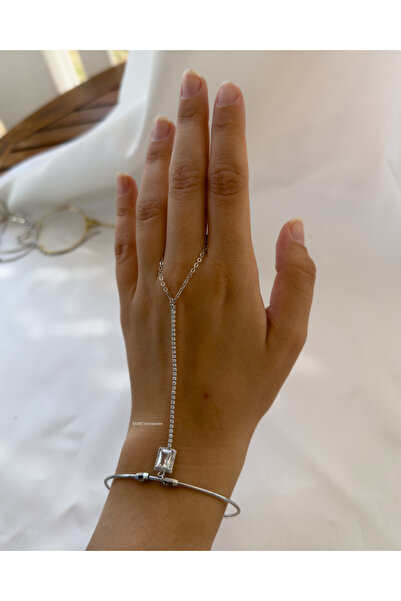 Samu Accessories سوار من الفولاذ المقاوم للصدأ مرصع بأحجار الزركونيا على شكل ...