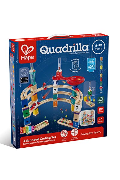 Hape Jucarie copii Quadrilla - circuit cu bile - Set de codare avansat (159 p...