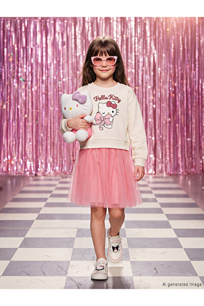 LC Waikiki Original Hello Kitty Printed Girls' Tutu Dress