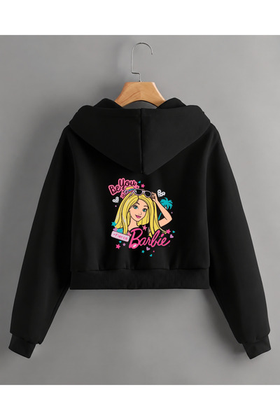 haha Girls' Hooded Barbie Printed Jacket
