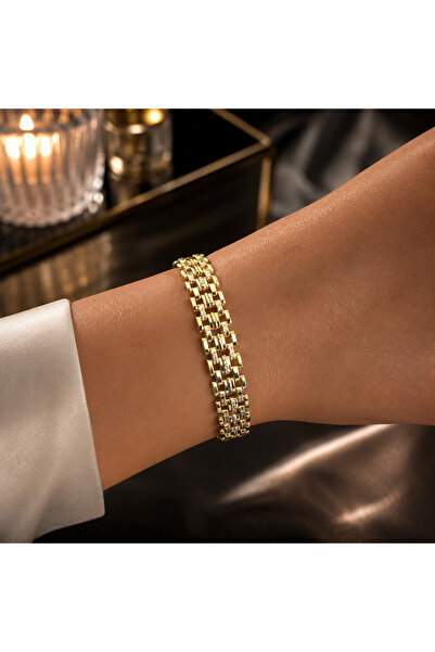 XUPING JEWELRY سوار أنيق مرصع بحجر الزركون الذهبي - سوار Xuping ذو مظهر أنيق ...