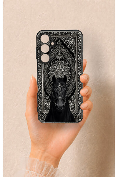 Vip Case Samsung A55 Uyumlu Etnik At Figürü Desenli Silikon Kılıf