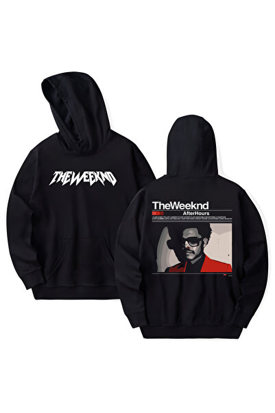 STİL-X The Weeknd Printed Cotton Long Sleeve Hooded Sweatshirt with 3 Yarns
