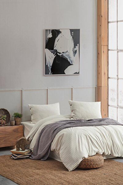 Berolige Easy Refine Coffee Single Person Washable Yarn-Dyed Duvet Cover Set