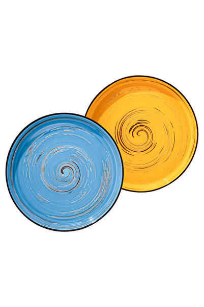 WILMAX ENGLAND Set 2 farfurii WILMAX Colorboom, margine înaltă, Galben/Albast...