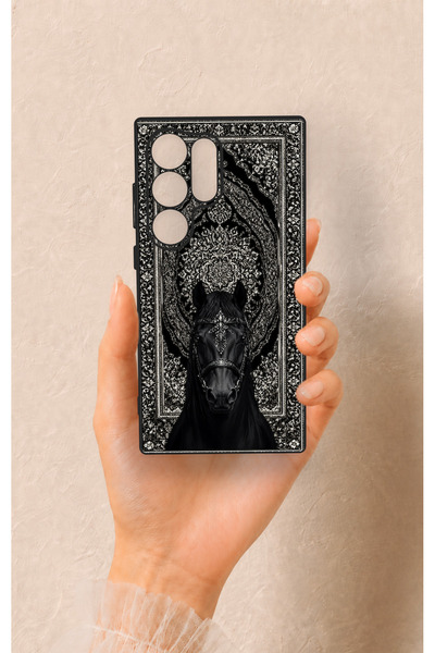 Vip Case Samsung S24 Ultra Uyumlu Etnik At Figürü Desenli Silikon Kılıf