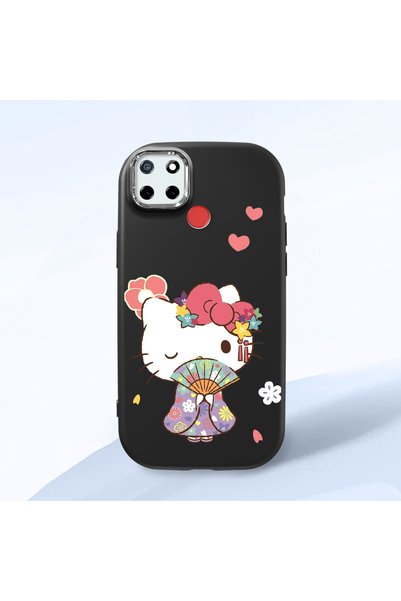 Hontinga Realme C25S Compatible Case Camera Protector Black Silicone Couple P...