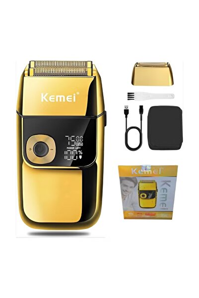 Kemei ماكينة حلاقة كهربائية معدنية للرجال مع شاشة عرض وسرعات متعددة (إصدار ال...