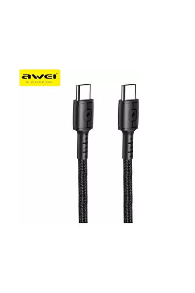 OEM Awei CL-71T USB 2.0 Kαλώδιο USB-C male - USB-C male Μαύρο 1m.