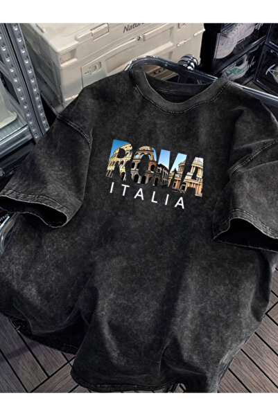Pink Sky Unisex Oversize Vintage Washed Street Style Μόδα του δρόμου Βαμβακερ...