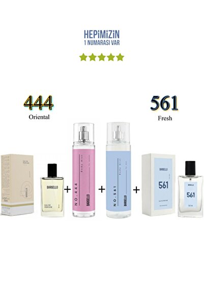 Bargello 444 + 561 Kadın/Erkek Parfüm Edp 50 ml Oriental/Fresh + No: 444 + No...