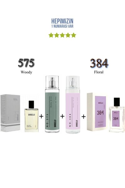 Bargello 575 + 384 Erkek/Kadın Parfüm Edp 50 ml Woody/Floral + No: 575 + No: ...