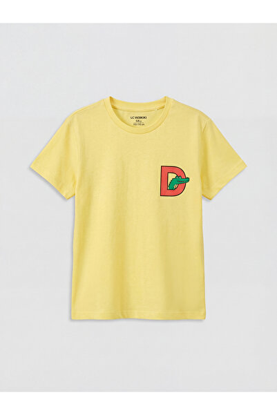 LC Waikiki Original Oval Collar Printed Boy's T-Shirt