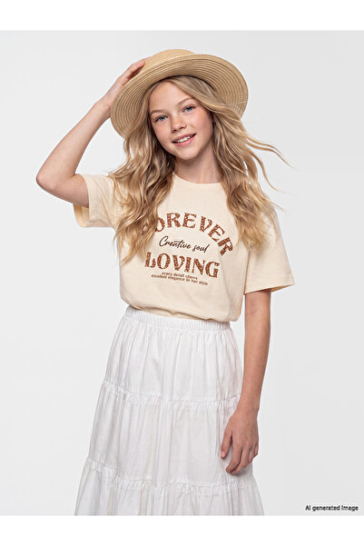 LC Waikiki Original Printed Girls' T-Shirt
