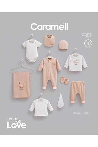 Caramell 100% Cotton Moving Cars Set of 10 0-3 Months 50-56 cm Brown Crml.Ze2...