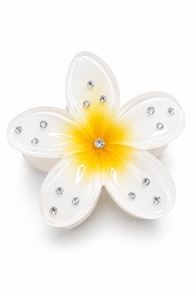 New Obsessions Stone Decorated Hibiscus Flower Latch Buckle