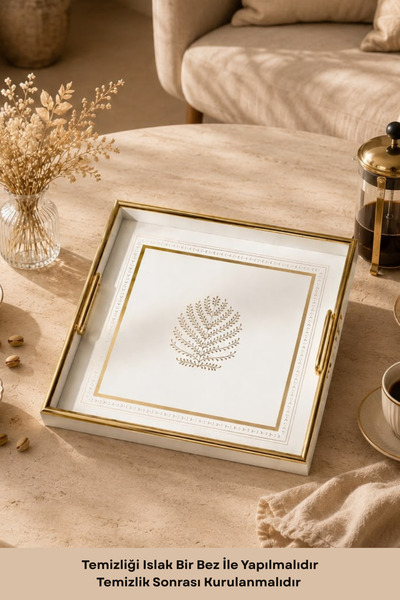 Seral Duru Tea Coffee Breakfast and Presentation Tray 36 cm Square