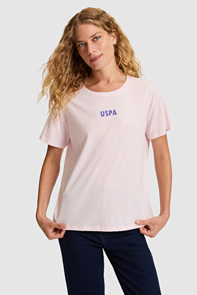 U.S. Polo Assn. تي شيرت نسائي وردي فاتح برقبة دائرية 50323530-VR078