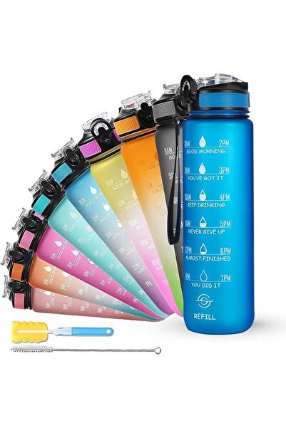 SOLARA Unbreakable Water Bottle 1 Litre with Motivational Time Marker, Leakpr...