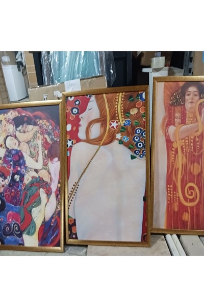 OEM Set de 3 tablouri decorative pe pânză, 3x55x75 cm, pânză/lemn, multicolor