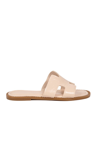 AYAKMOD Beige Thin Soft Flat Sole Comfortable Women's Slippers S-118