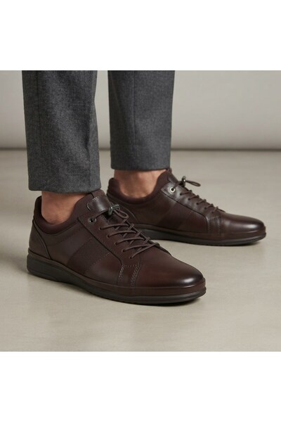KOMCERO Elastic Rubber Sole Comfortable Men's Daily Genuine Leather Casual Sh...