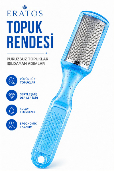 ERATOS Simli Mavi Topuk Rendesi | Ayak Bakım Rendesi | Pedikür İçin Islak & K...
