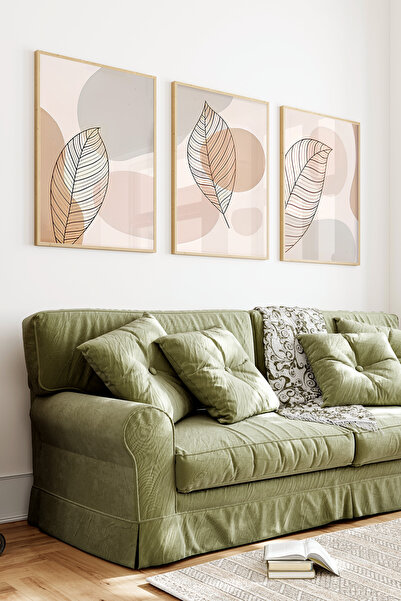 kutuTR Çam Ahşap Çerçeveli 3’lü MDF Tablo Seti – 23×32 / 32×42 / 42×62 cm – Y...