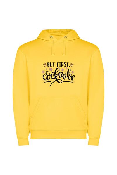 iLovePrints Handcrafted Cocktail Haven Φούτερ με κουκούλα σε χρώμα Κίτρινο