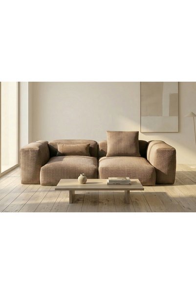 Vivense RELAX LEGO SÜNGER ÜÇLÜ KOLTUK, SÜTLÜ KAHVE