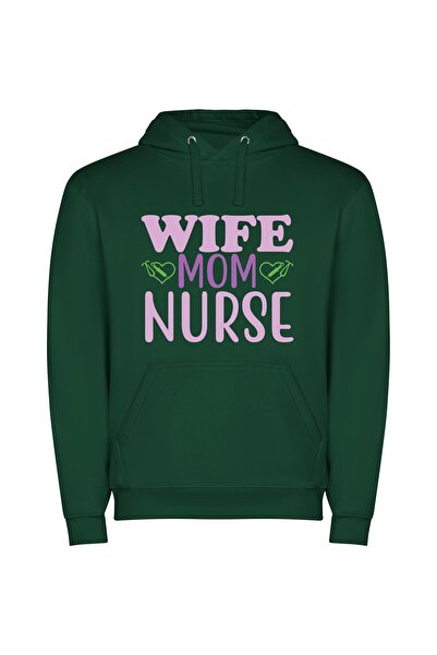 iLovePrints Endless Love, Nurse Life Φούτερ με κουκούλα σε χρώμα Πράσινο