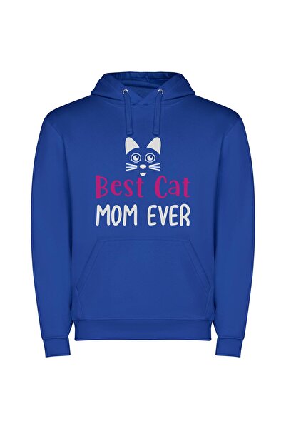 iLovePrints Purr-fect Feline Fantasia Φούτερ με κουκούλα σε χρώμα Μπλε