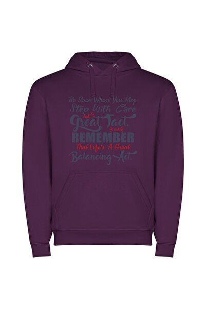iLovePrints Great Balancing Act: True Life Φούτερ με κουκούλα σε χρώμα Μωβ