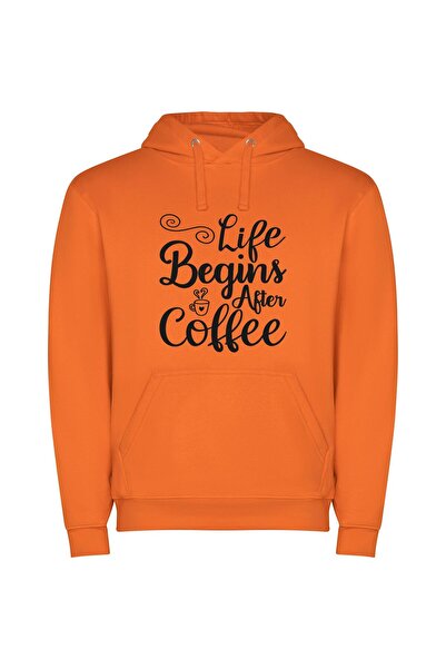 iLovePrints Brewed Bliss: Life's Black & White Φούτερ με κουκούλα σε χρώμα Πο...