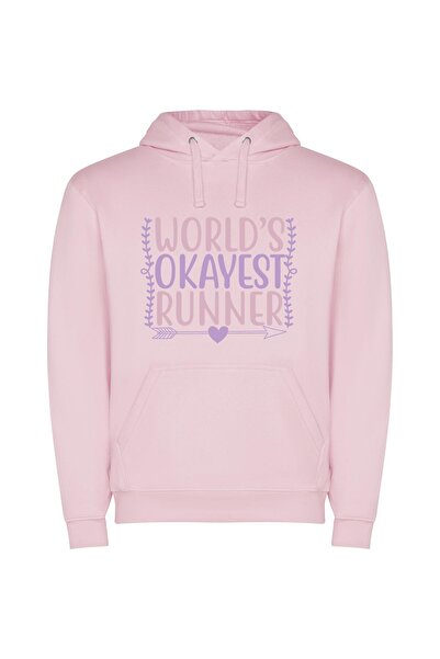 iLovePrints Ultimate Running Champion Φούτερ με κουκούλα σε χρώμα Ροζ