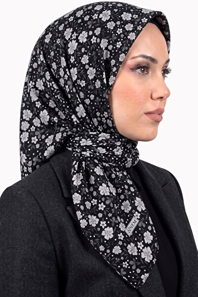 hadiora Women's Black Gray Floral Patterned Daily Use Cotton Stitched Writing