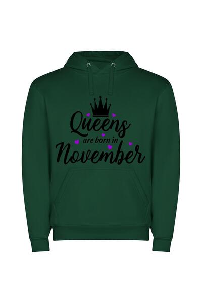 iLovePrints Crowned in November Royalty Φούτερ με κουκούλα σε χρώμα Πράσινο