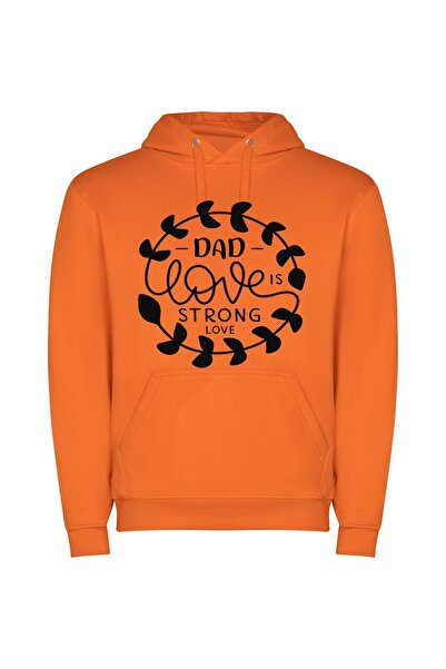 iLovePrints Strong Love, Minimalist Stencil Φούτερ με κουκούλα σε χρώμα Πορτο...