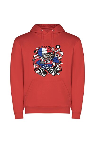 iLovePrints Mascot Marvel: Sports Icon Φούτερ με κουκούλα σε χρώμα Κόκκινο