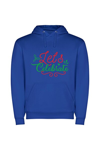 iLovePrints Colorful Adobe Celebration Φούτερ με κουκούλα σε χρώμα Μπλε