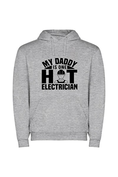 iLovePrints Electric Daddy Power Pose Φούτερ με κουκούλα σε χρώμα Γκρι