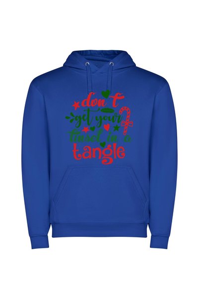 iLovePrints Festive Tangle Unraveled Φούτερ με κουκούλα σε χρώμα Μπλε