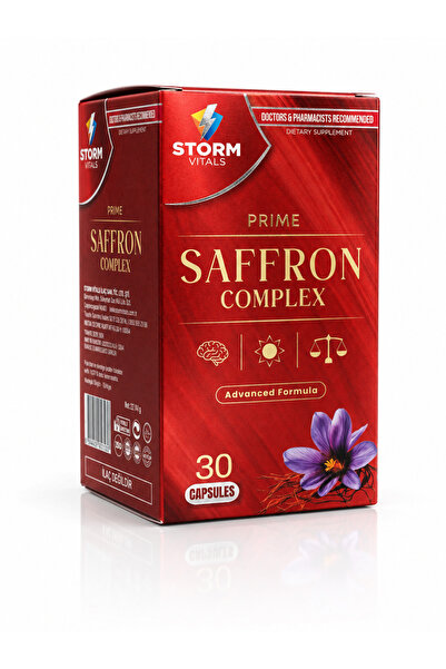 STORM VİTALS Saffron Complex Safran 30 mg 5-HTP Magnezyum B Vitaminleri 30 Ka...