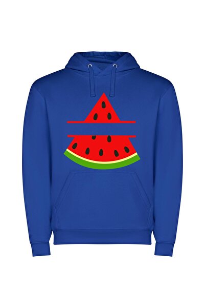 iLovePrints Watermelon Bliss Φούτερ με κουκούλα σε χρώμα Μπλε